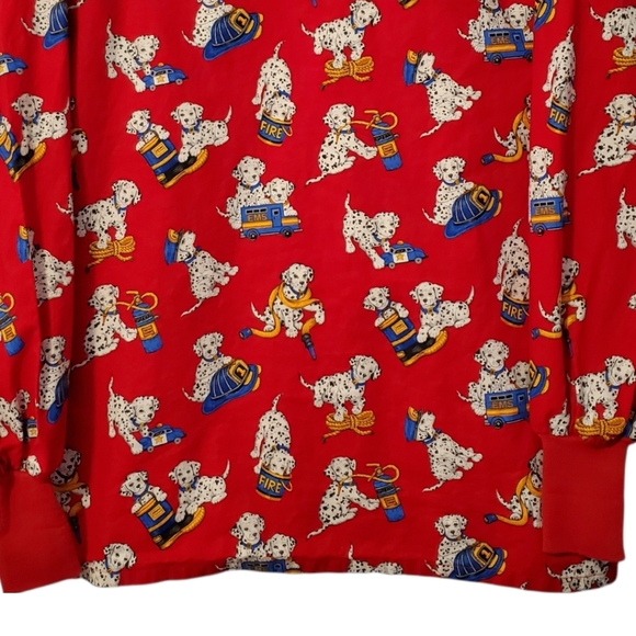 Cherokee Inspired Comfort Fire Dept Dalmation Dog Scrub Top - Picture 9 of 14